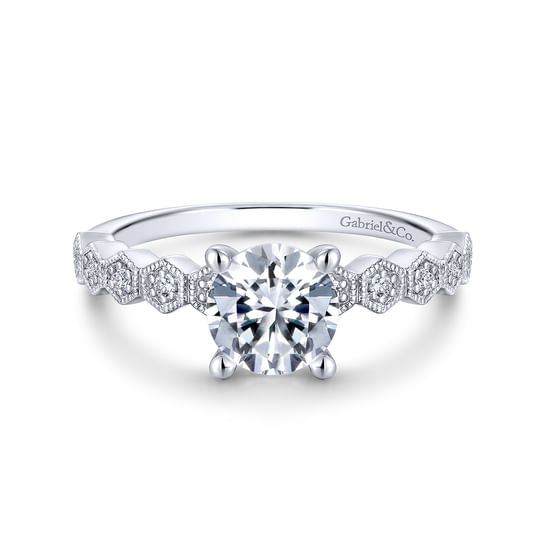 Gabriel - Platinum Round Diamond Engagement Ring