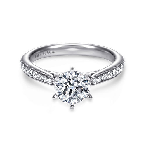 Platinum Round Diamond Engagement Ring