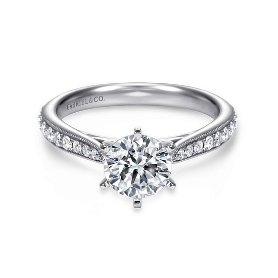 Gabriel - Platinum Round Diamond Engagement Ring