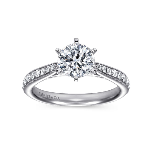 Platinum Round Diamond Engagement Ring