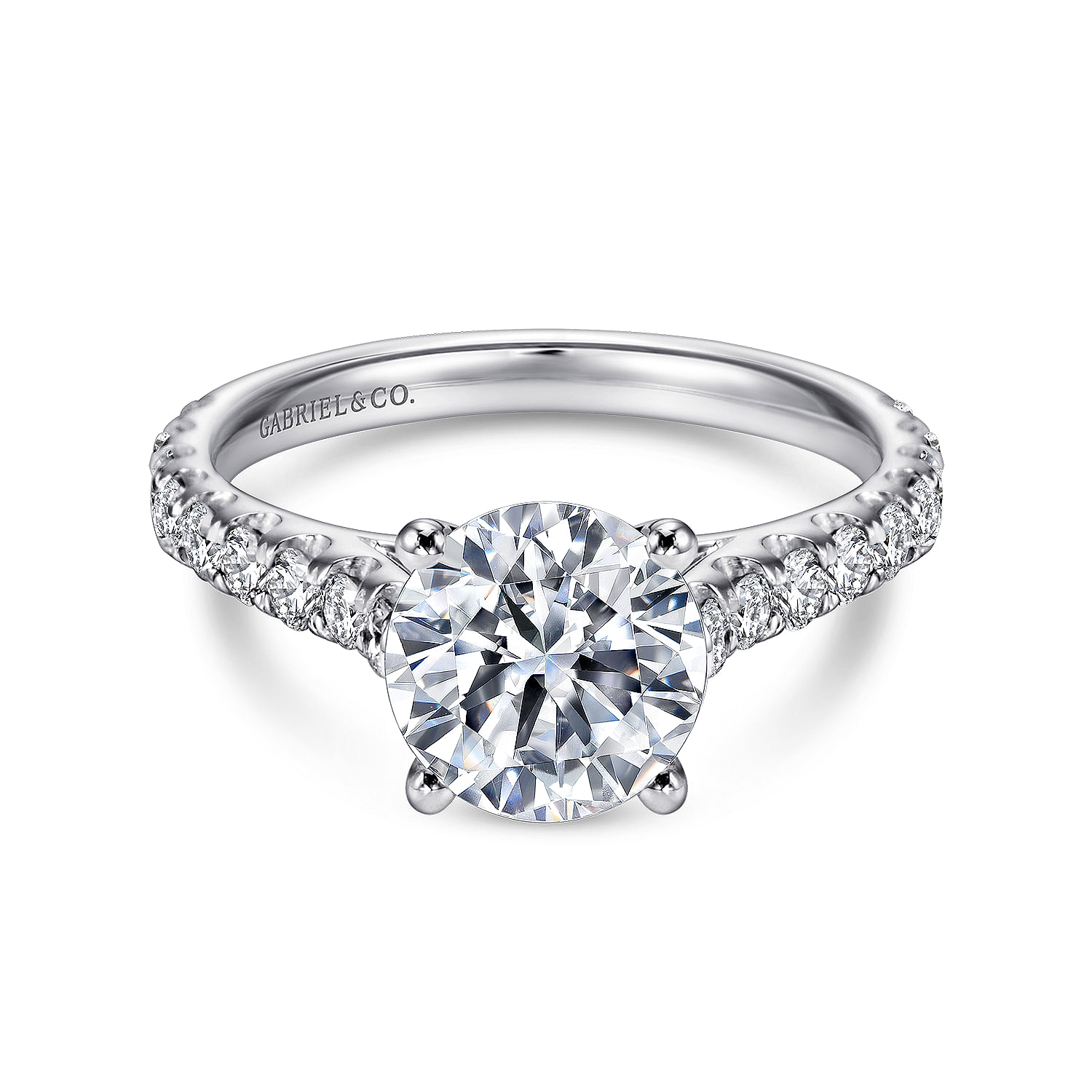 Gabriel - Platinum Round Diamond Engagement Ring