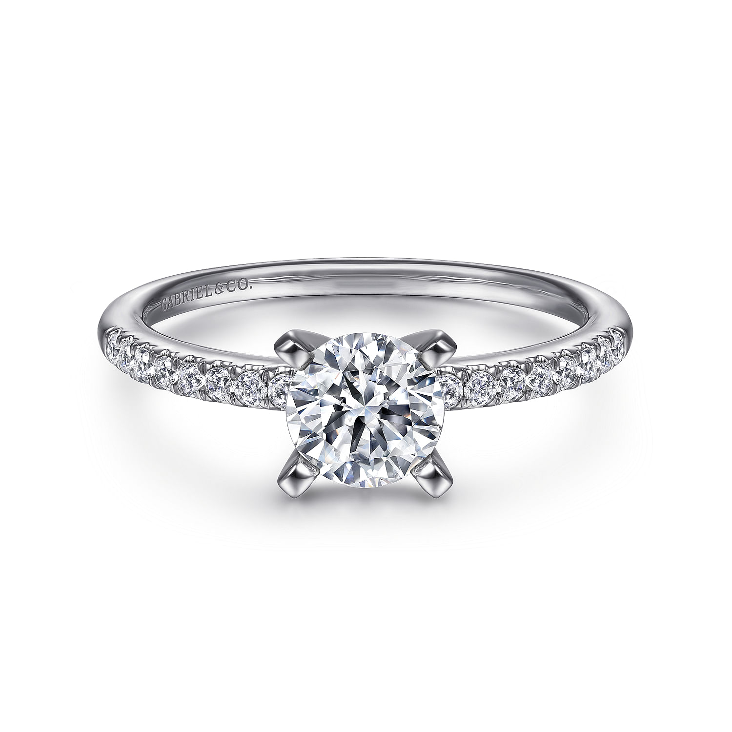 Gabriel - Platinum Round Diamond Engagement Ring
