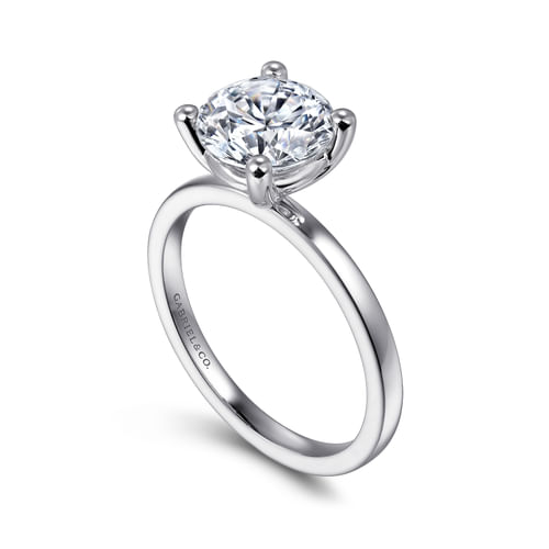 Platinum Round Diamond Solitaire Engagement Ring