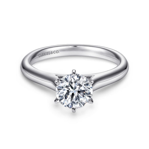 Platinum Round Diamond Solitaire Engagement Ring