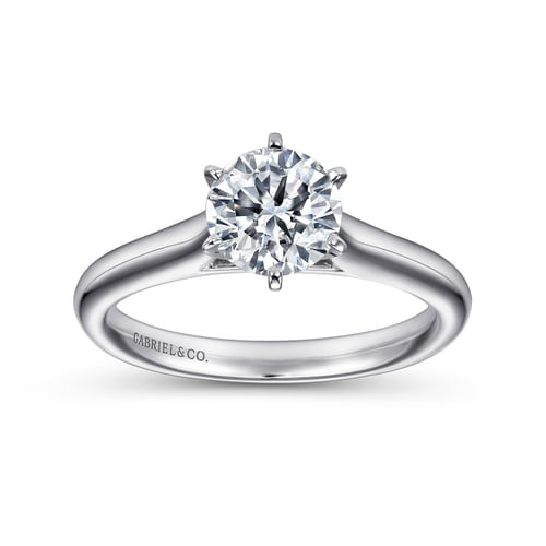 Platinum Round Diamond Solitaire Engagement Ring