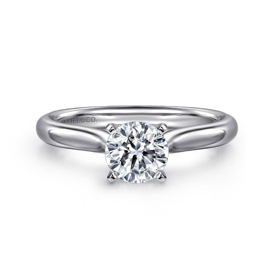 Gabriel - Platinum Round Diamond Solitaire Engagement Ring
