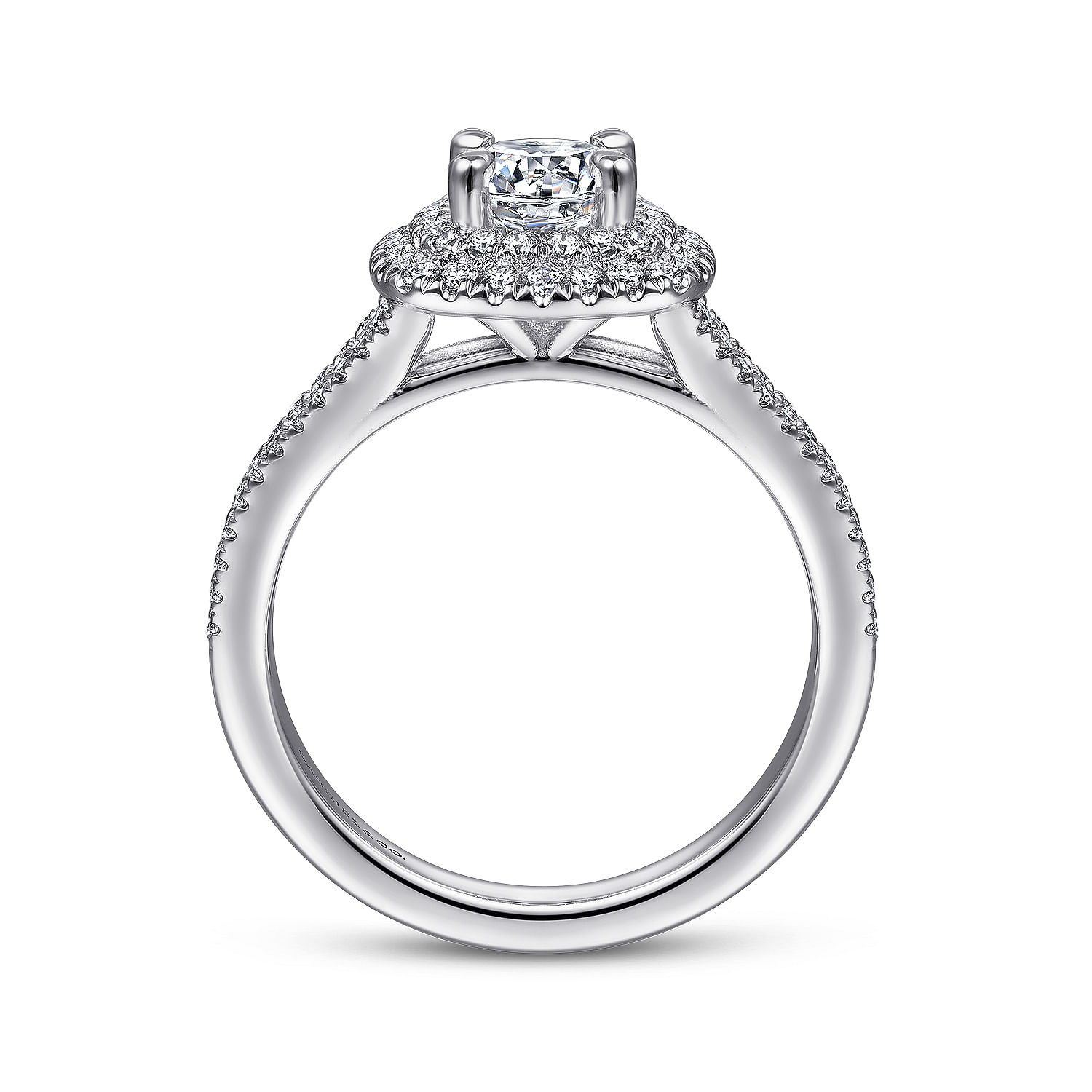 Platinum Round Double Halo Diamond Engagement Ring