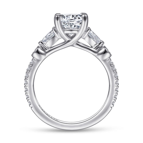 Platinum Round Five Stone Diamond Engagement Ring