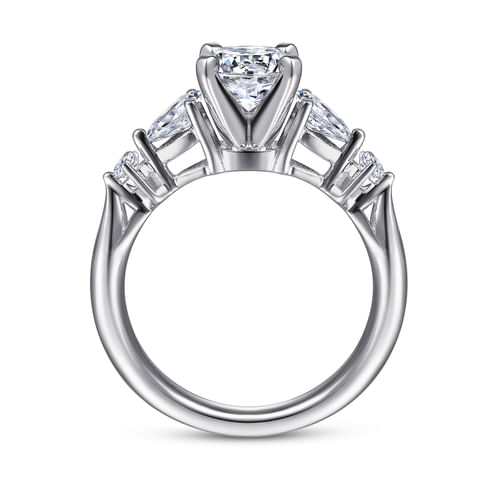 Platinum Round Five Stone Diamond Engagement Ring