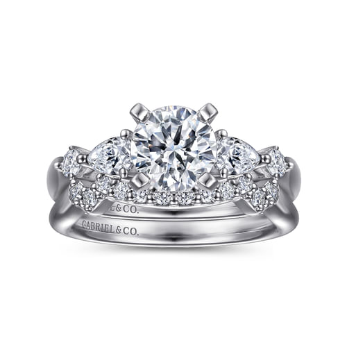 Platinum Round Five Stone Diamond Engagement Ring