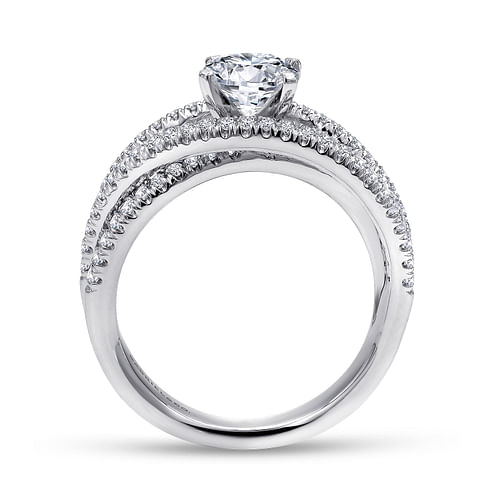 Platinum Round Free Form Diamond Engagement Ring