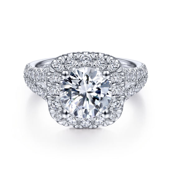 Gabriel - Platinum Round Halo Diamond Engagement Ring