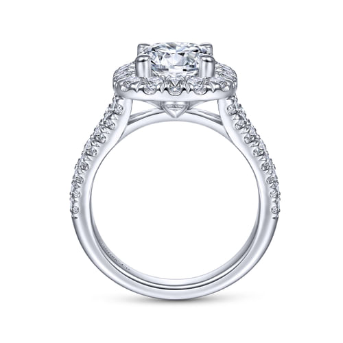 Platinum Round Halo Diamond Engagement Ring