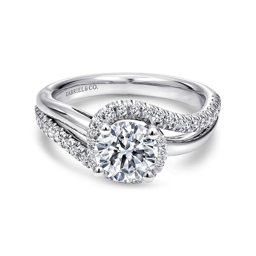 Platinum Round Halo Diamond Engagement Ring