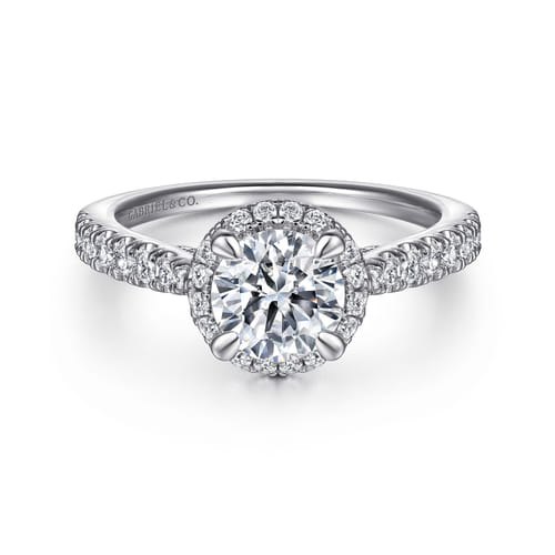 Platinum Round Halo Diamond Engagement Ring