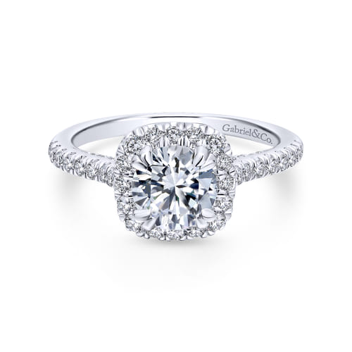 Platinum Round Halo Diamond Engagement Ring