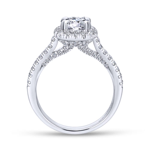 Platinum Round Halo Diamond Engagement Ring