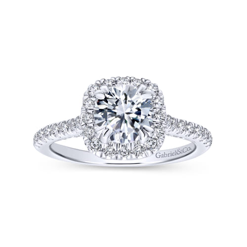 Platinum Round Halo Diamond Engagement Ring