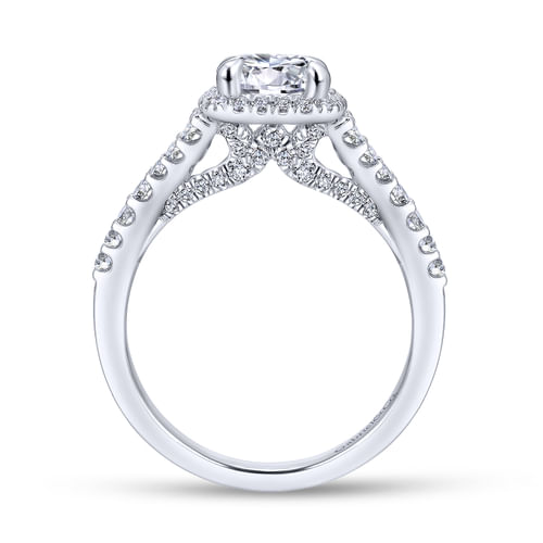 Platinum Round Halo Diamond Engagement Ring