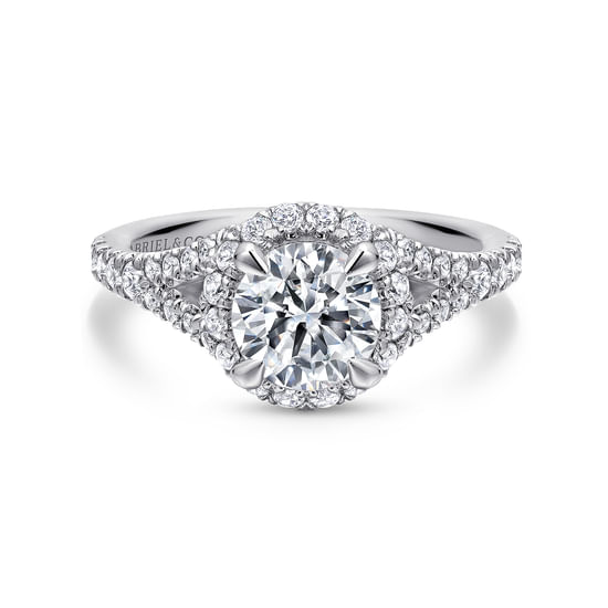 Gabriel - Platinum Round Halo Diamond Engagement Ring