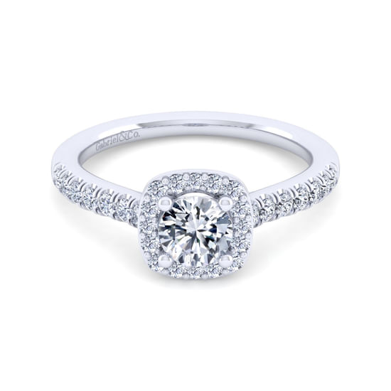 Gabriel - Platinum Round Halo Diamond Engagement Ring