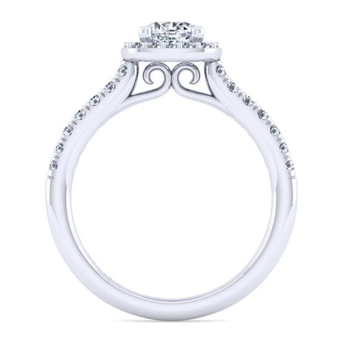 Platinum Round Halo Diamond Engagement Ring