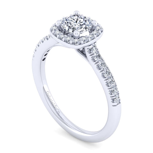 Platinum Round Halo Diamond Engagement Ring