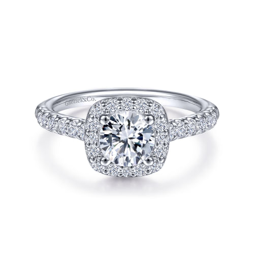 Platinum Round Halo Diamond Engagement Ring