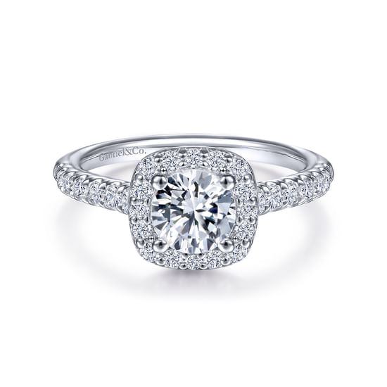 Gabriel - Platinum Round Halo Diamond Engagement Ring