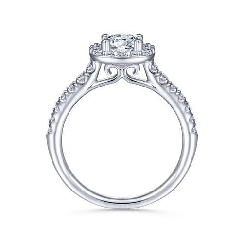 Platinum Round Halo Diamond Engagement Ring