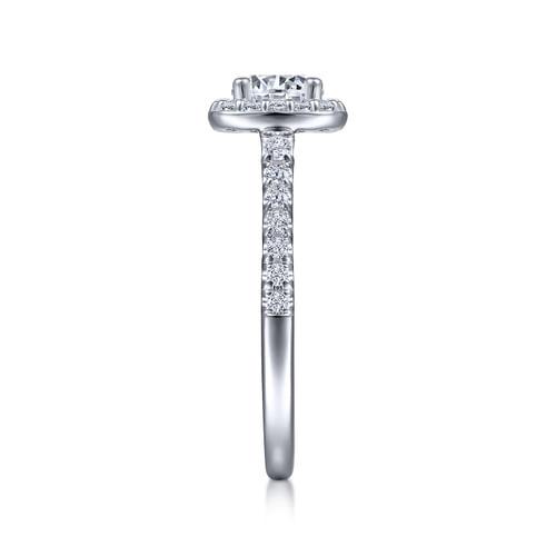 Platinum Round Halo Diamond Engagement Ring