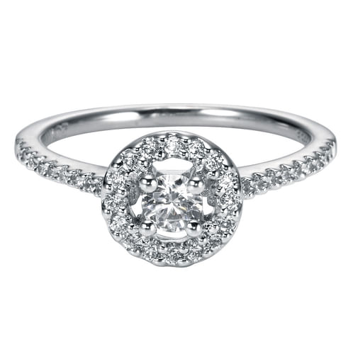 Platinum Round Halo Diamond Engagement Ring