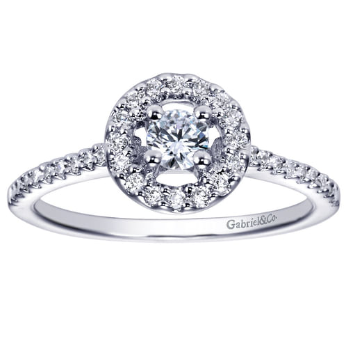 Platinum Round Halo Diamond Engagement Ring