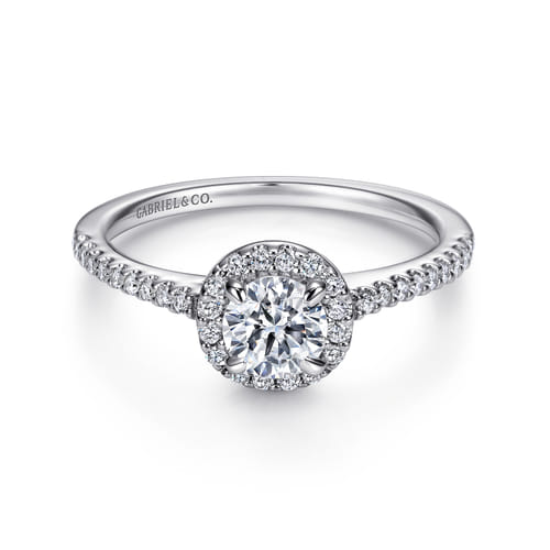 Platinum Round Halo Diamond Engagement Ring