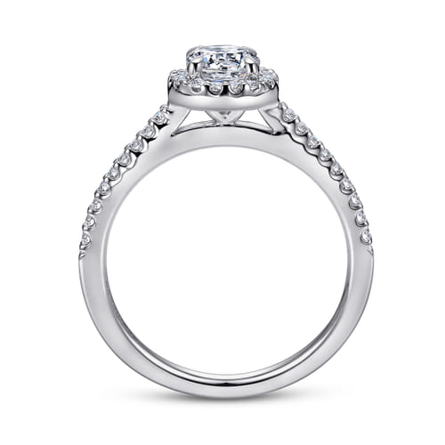 Platinum Round Halo Diamond Engagement Ring