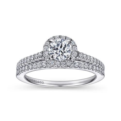 Platinum Round Halo Diamond Engagement Ring
