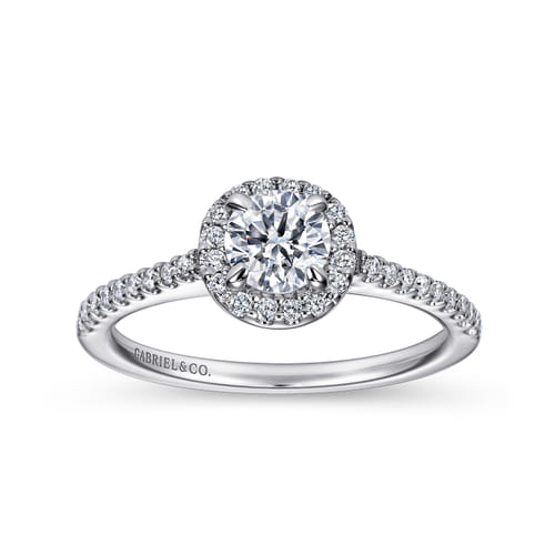 Platinum Round Halo Diamond Engagement Ring
