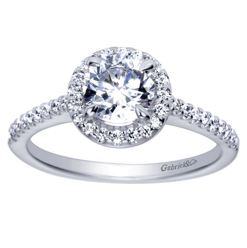 Platinum Round Halo Diamond Engagement Ring