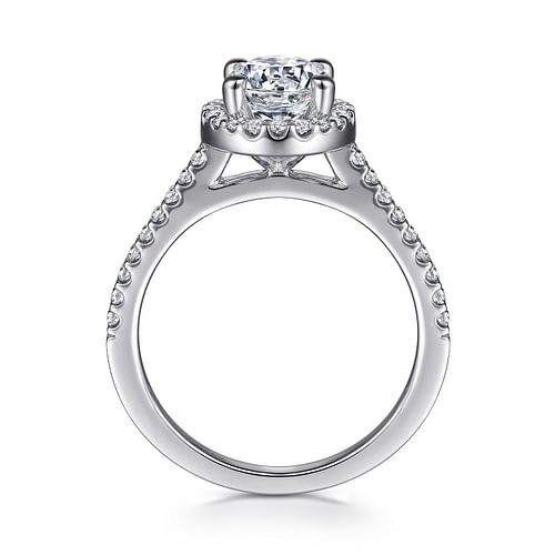 Platinum Round Halo Diamond Engagement Ring