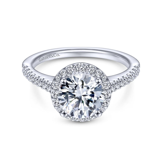 Gabriel - Platinum Round Halo Diamond Engagement Ring
