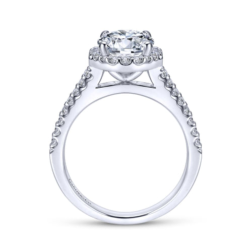 Platinum Round Halo Diamond Engagement Ring