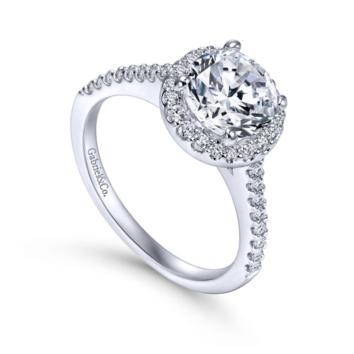 Platinum Round Halo Diamond Engagement Ring