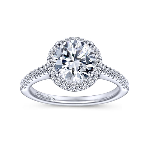 Platinum Round Halo Diamond Engagement Ring