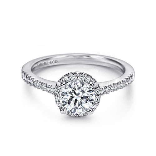 Platinum Round Halo Diamond Engagement Ring