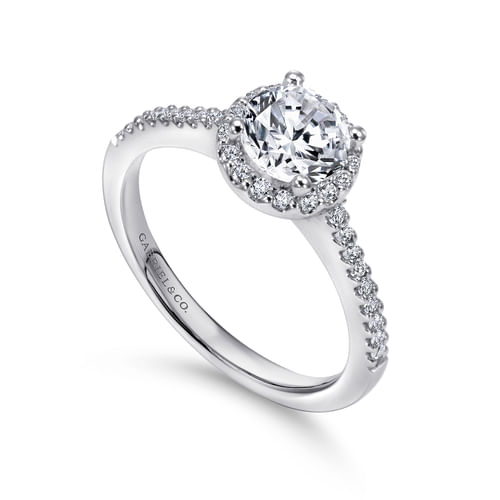 Platinum Round Halo Diamond Engagement Ring