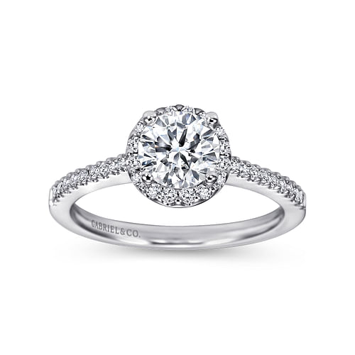 Platinum Round Halo Diamond Engagement Ring