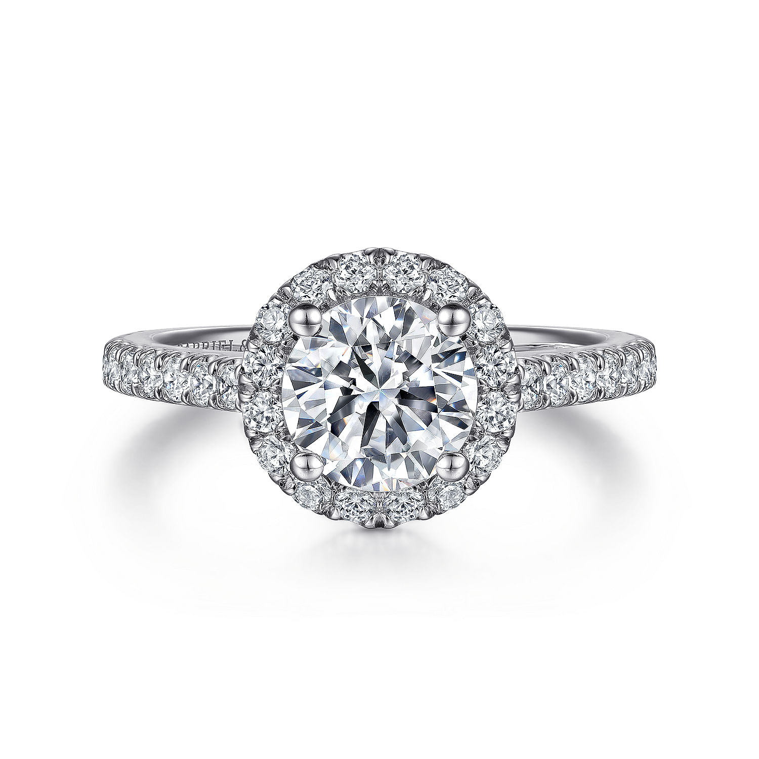 Gabriel - Platinum Round Halo Diamond Engagement Ring