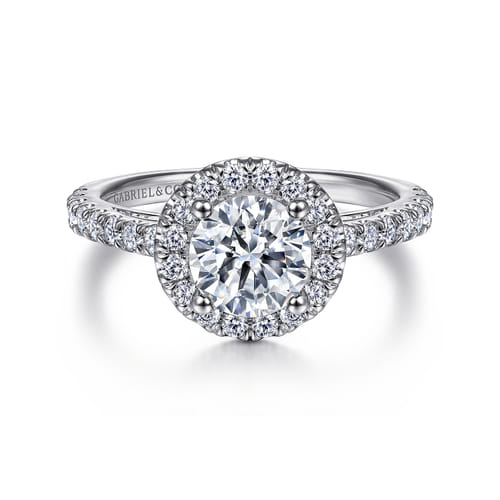 Platinum Round Halo Diamond Engagement Ring