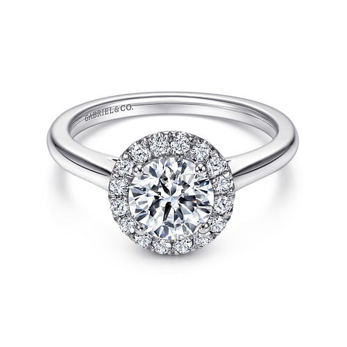 Platinum Round Halo Diamond Engagement Ring