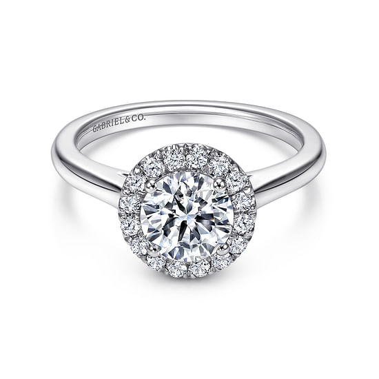 Gabriel - Platinum Round Halo Diamond Engagement Ring